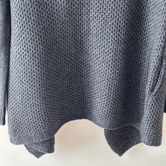 Vince Gray Wool Yak Textured Honeycomb Chunky Knit Open Cardigan - Picture 11 of 16